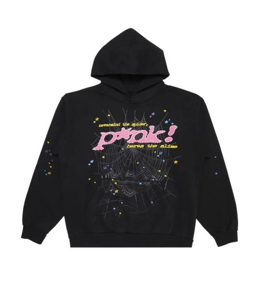 Sp5der Black/Pink hoodie